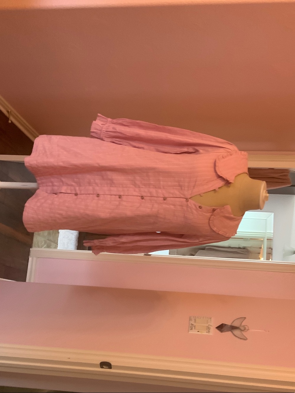 Pilcro Pale Pink Textured Button-Up Dress